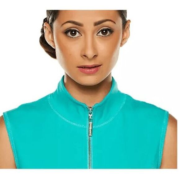 Susan Graver Womens 3X Weekend French Terry Zip Front Vest Intense Iris NWT‎ - Picture 7 of 8
